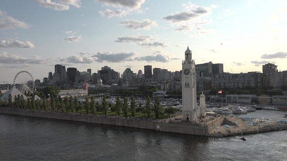 Sunset cityscape of Montreal downtown in Canada