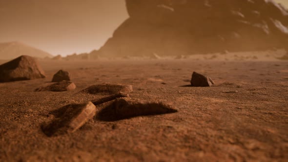 Fantastic Martian Landscape in Rusty Orange Shades alt