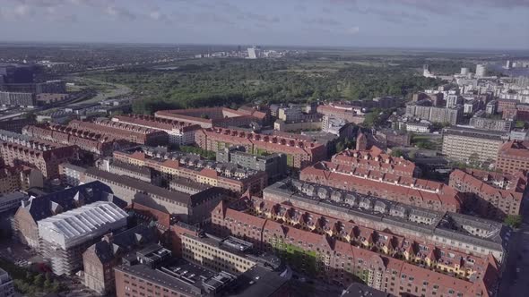 Copenhagen Streets and Residence Aerial View in Denmark