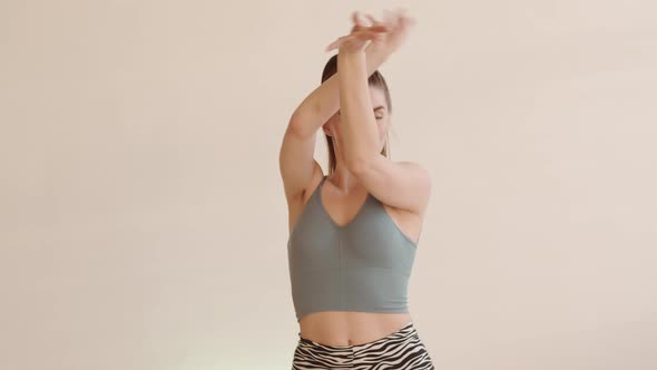 Young Woman Dancing with Hands