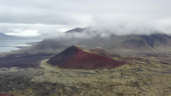 Aerial view of the colorful mountain Raudaskal