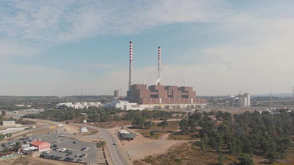 São Torpes power station generating electricity and heating the surrounding water. alt