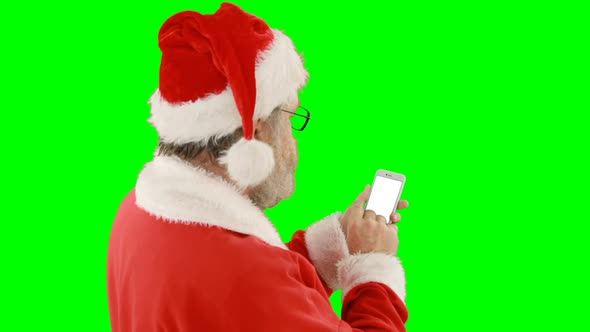 Santa claus using mobile phone