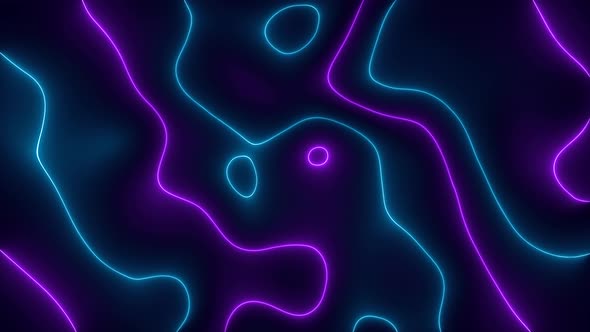 Cyan Purple Color Neon Light Wave Liquid Animated Background