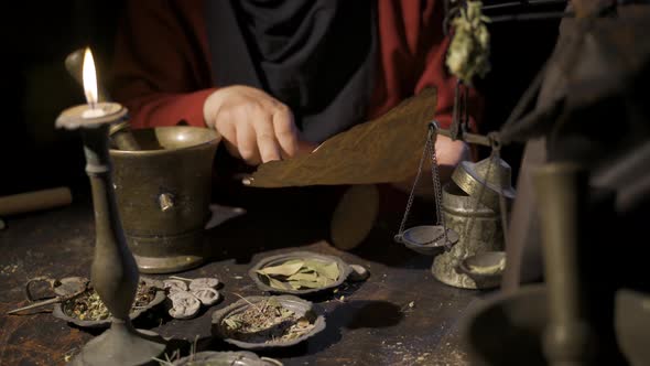 Medieval pharmaceutical laboratory.