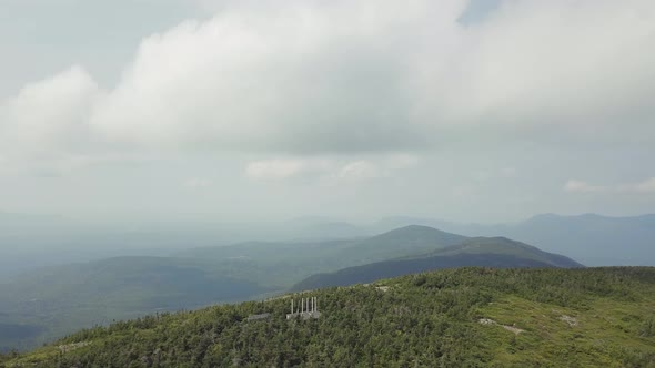 Aerial footage of White Cap Mountain situated within the watershed of the Pleasant River located in