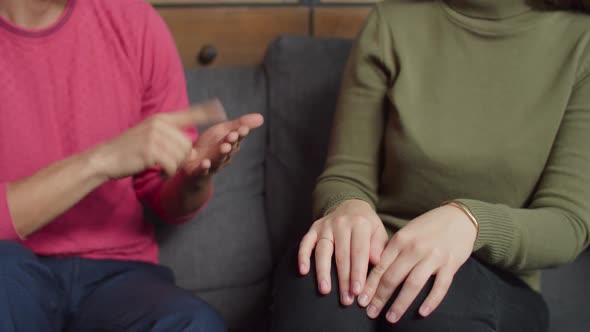 Deaf People Hands Communicating with Sign Language