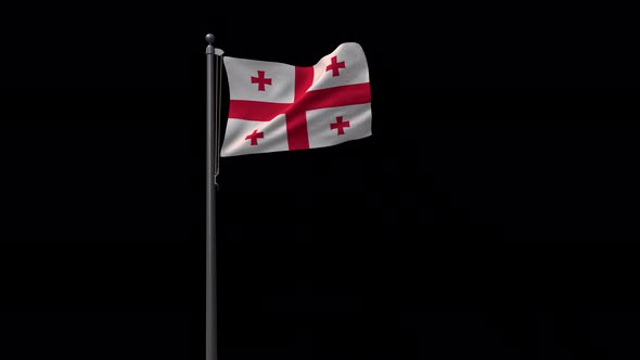 Georgia Flag With Alpha 4K