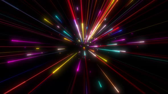 Colorful Supersonic Light Streaks Looping Background