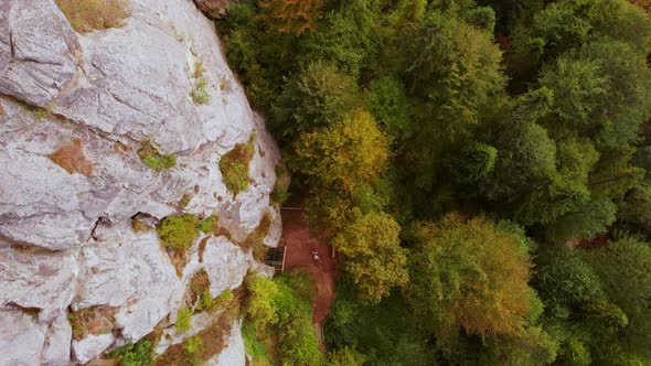 Aerial Drone View of Famous Tustan Fortress