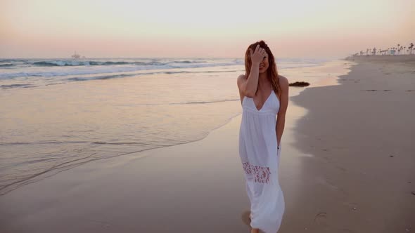 Beautiful Woman Enjoying The Beach