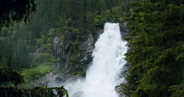 Amazing Krimml Waterfall in Wet Season