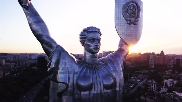 Monument Motherland. Aerial. Kyiv. Ukraine
