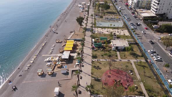 Aerial View Antalya Turkey  Resort Town Seashore