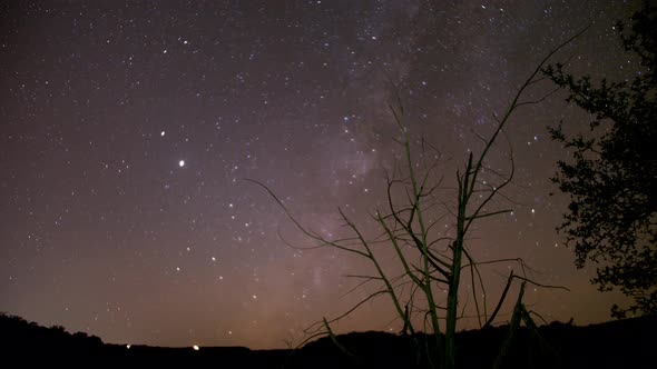 Milky Way Timelapse of Stars in Central Texas 4K alt