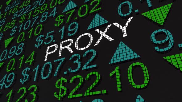 Proxy Shareholder Stock Market Ticker Voting Rights 3d Animation