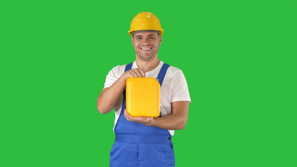 Construction Worker Advertising Construction Material In