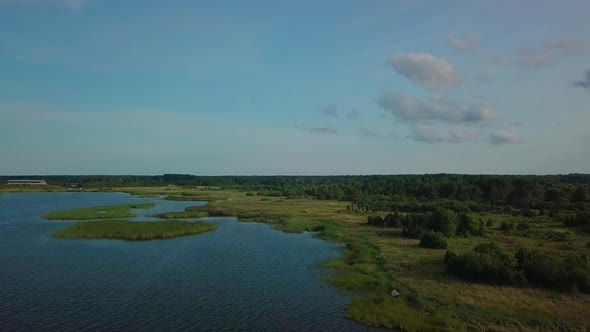 Drone shot at the coast of the Estonian island Saaremaa.