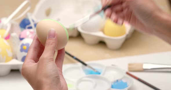 Easter holiday with painting chicken egg