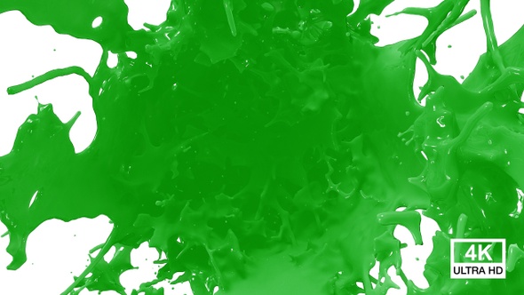 Green Paint Splash Explosion 4K alt