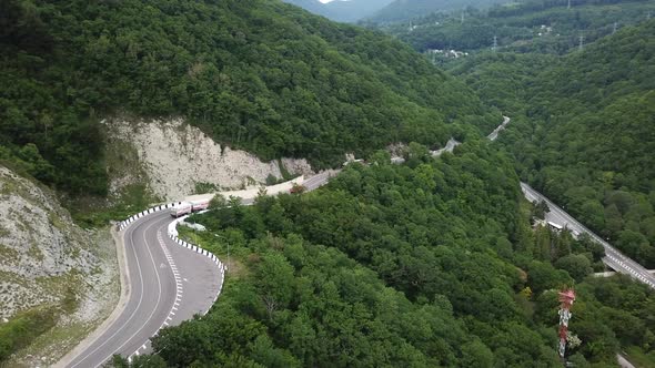 Mountain Winding Zig Zag Road