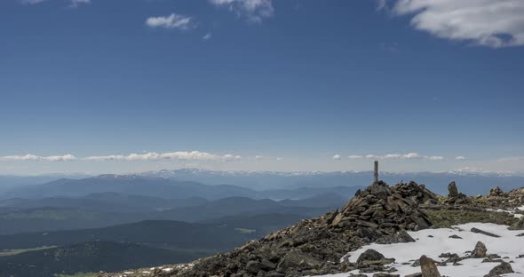 Time Lapse of Cloudscape Behind of the Mountains Top