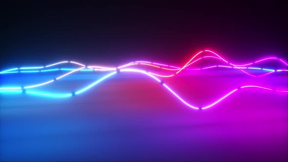 Colorful Bright Neon Glowing Graphic Equalizer