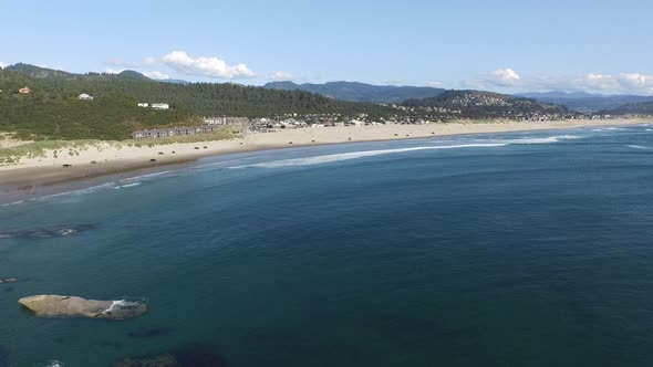 Aerial shot of Pacific City Oregon