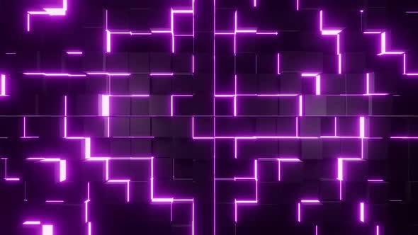 Vj Loop Purple Background With Motion Cubes HD