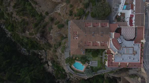 Top View of a Resort with an Outdoor Pool in Ronda Spain Vacation