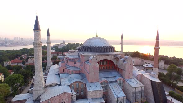 Hagia Sophia Mosque Museum Istanbul Turkey Aerial Ayasofya