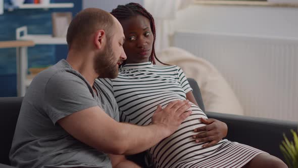 Interracial Couple with Pregnancy at Home