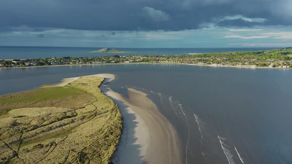 Irish beach at golden hour. Dollymount Strand