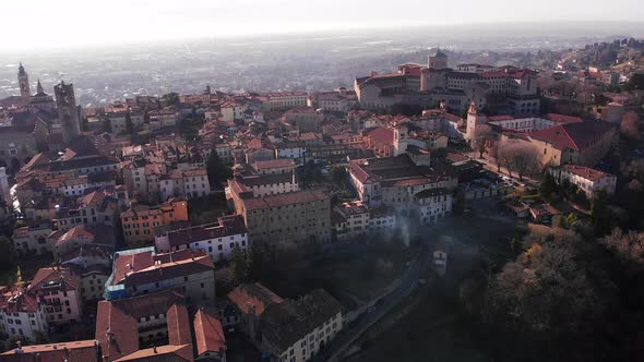 Old City of Bergamo in Winter
