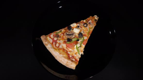 Piece Slice of Pizza with Vegetables and Cheese