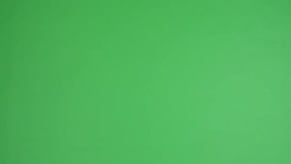 Young Handsome Child Boy Jumps Up in Front of Camera and Smiles - Green Screen - Studio