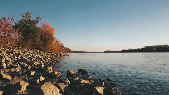 Viewing of the Danube from the shore.