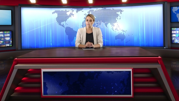 News Studio Background Video Effects Stock Videos