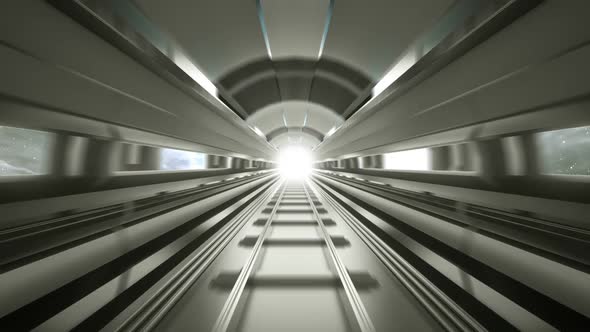 Hyperspeed Futuristic Train Tunnel Loop