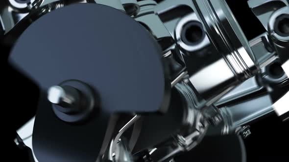 3D Automobile Motor with Pistons and Crankshafts alt