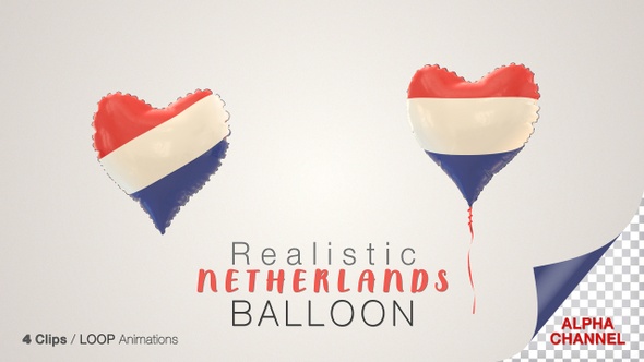 Netherlands Heart Shape Flag Balloons