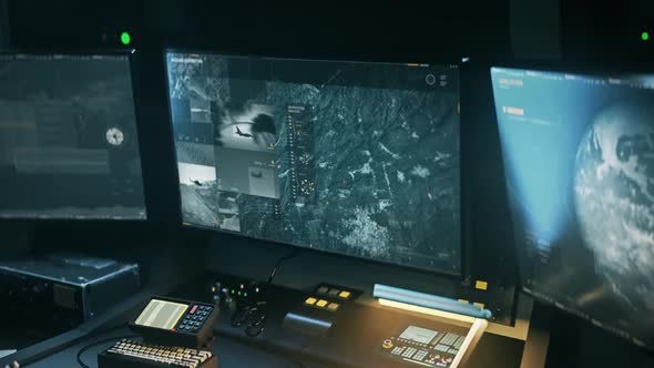 Army Operation Interface Tracking Location Of Air Base By Satellite Scanner alt