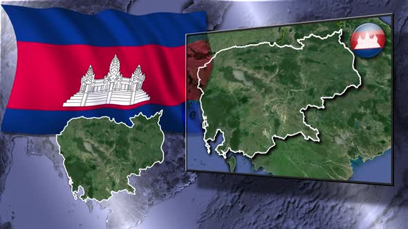 Cambodia Flag And Map Animation alt
