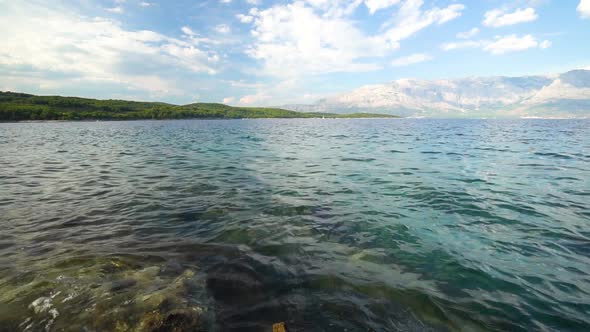 Scenic view of the hills and landscape of Sumartin beach in Brac Island Croatia