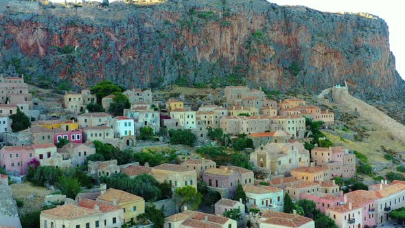 Aerial Of Monemvasia Greece