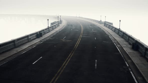 Long Bridge in Misty Fog