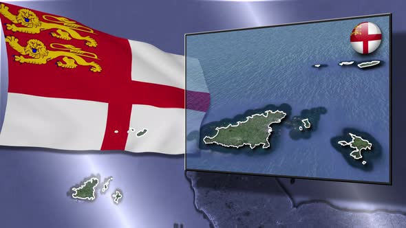 Sark Flag And Map Animation