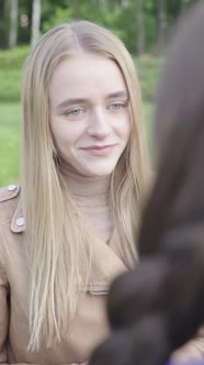 Vertical Video of a Young Skinny Girl in the Park