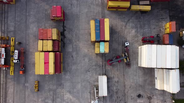 Container Handler Unloading The Truck