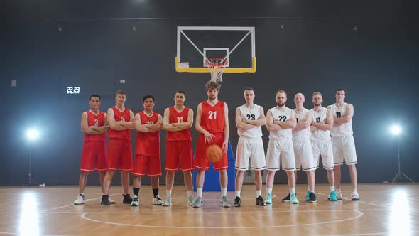 Performance Two Team of Basketball Players in the Playground International Basketball Championship